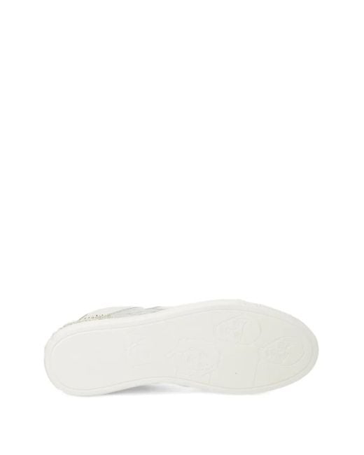 Agl Attilio Giusti Leombruni White Metallic-Panel Studded Sneakers