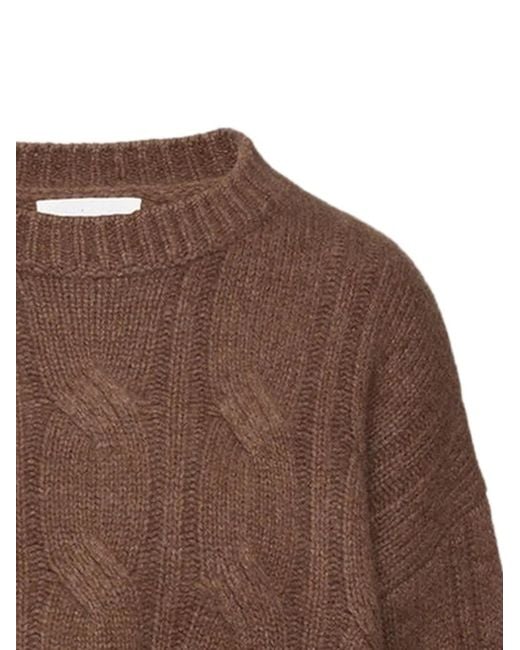 SABLYN Brown Cable Knit Jumper