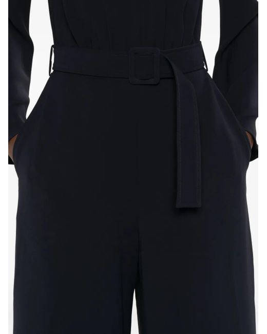 P.A.R.O.S.H. Blue Belted Bell-Sleeve Jumpsuit