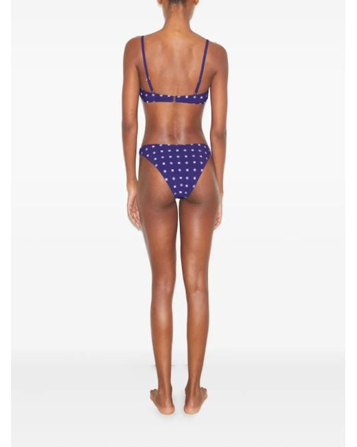 Top Bikini Con Motivo Geometrico di Tory Burch in Purple