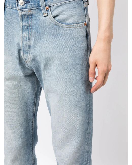 Levi's Blue Mid-Rise Straight-Leg Jeans for men