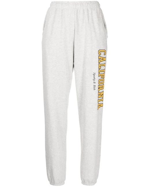 Pantaloni Sportivi California Con Stampa di Sporty & Rich in White