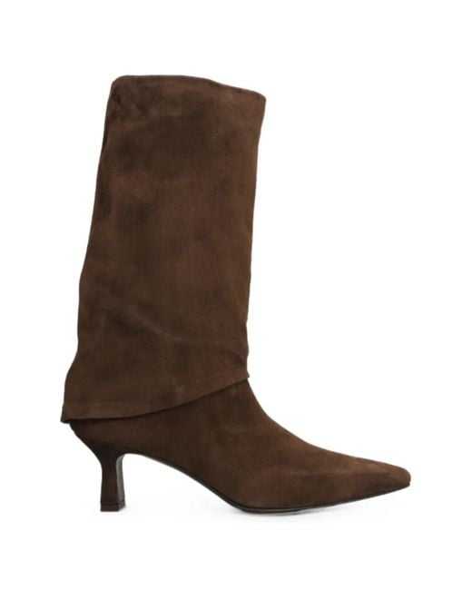 The Seller Brown Pointed-Toe Suede Boots