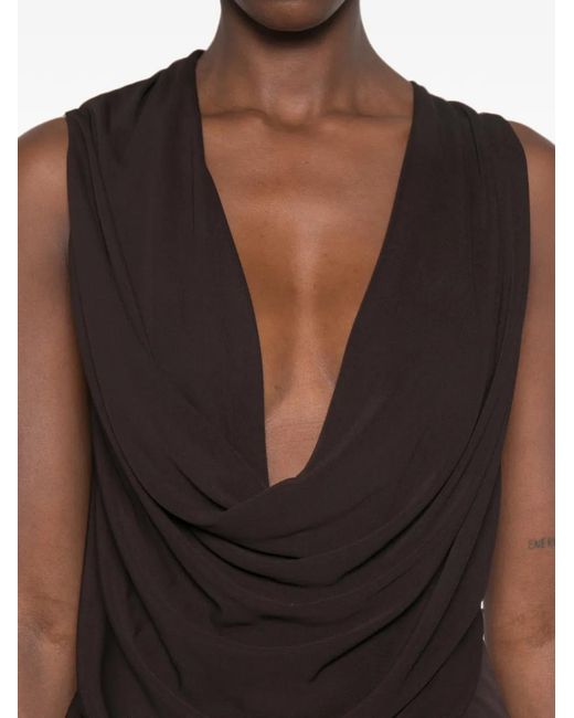 Tom Ford White Draped Plunging-Neck Midi Dress