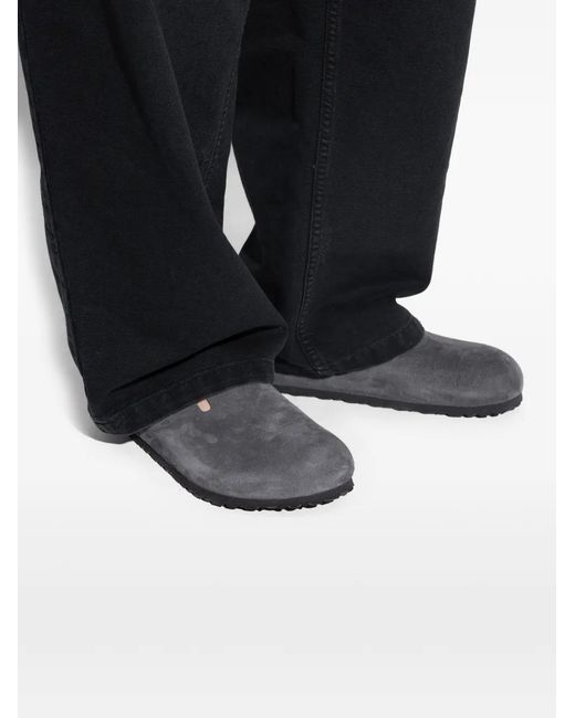 Birkenstock Gray Boston Suede Clogs for men