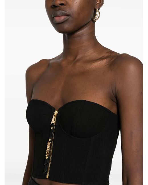 Moschino Top Met Rits in het Black