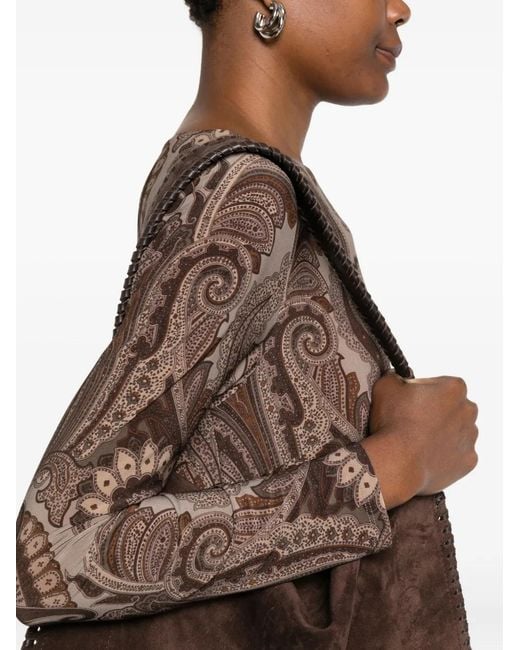 Ralph Lauren Brown Paisley-Print Mini Dress
