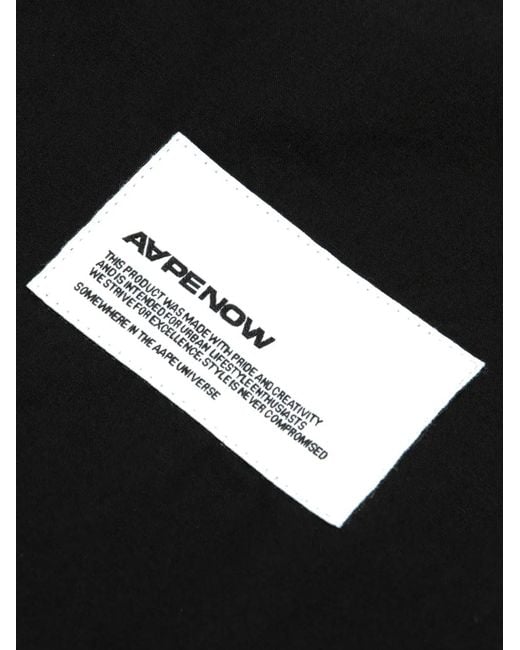 Aape By A Bathing Ape Black Short-Sleeve Logo Shirt for men
