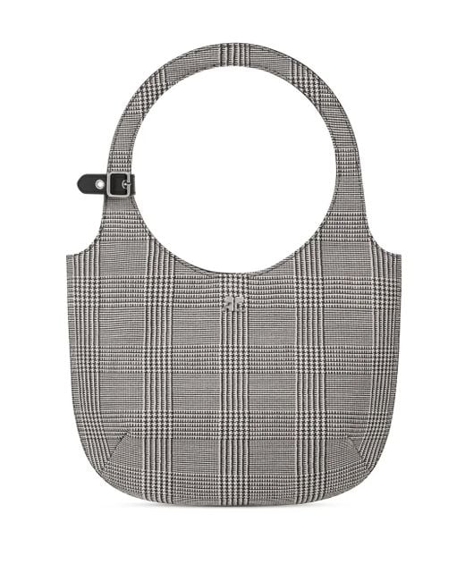 Courreges Gray Prince Of Wales Holy Tote Bag
