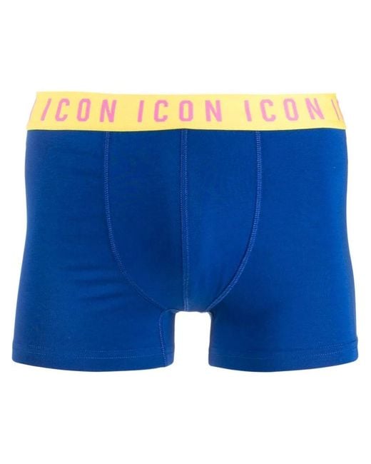 DSquared² Blue Logo-Waistband Boxer Briefs for men