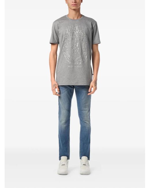 Billionaire Gray Crest Round-Neck T-Shirt for men