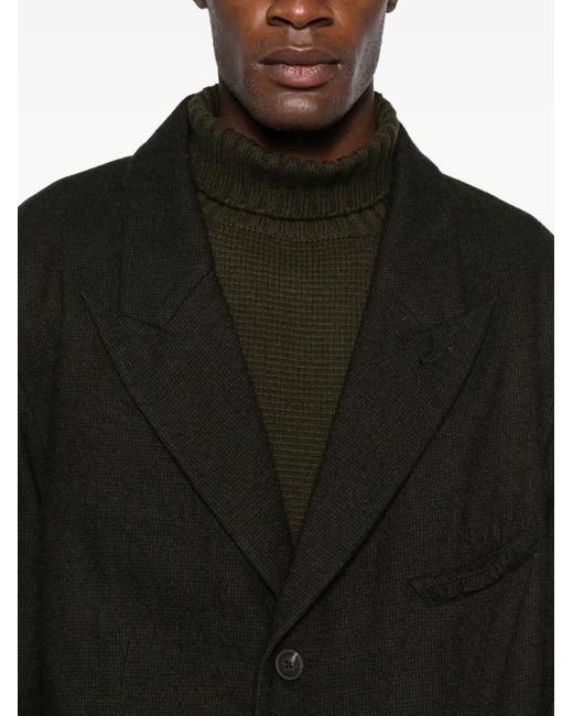 Ziggy Chen Black Virgin Wool-Blend Blazer for men
