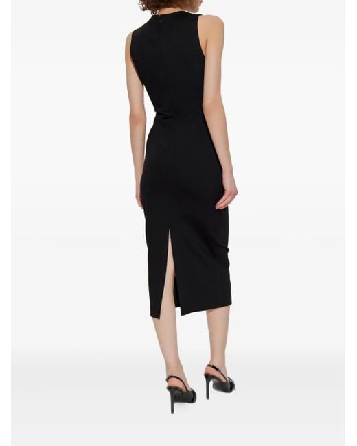 Versace Jeans Couture Black Cut-Out Buckle Midi Dress