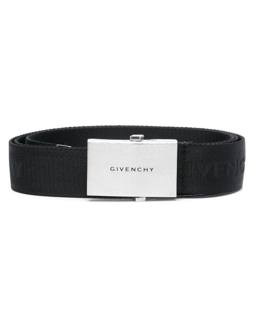 Cinturón con hebilla y logo estampado Givenchy de hombre de color Black