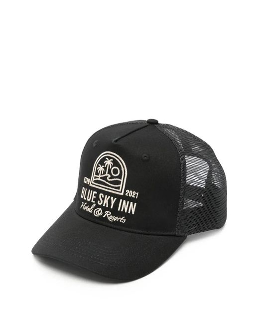 BLUE SKY INN Black Resort Logo-Embroidered Baseball Cap for men