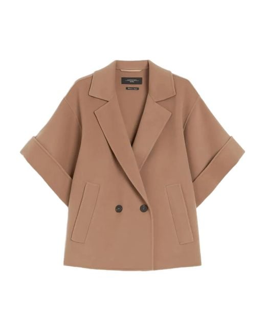 Weekend by Maxmara Natural Pera Double-Breasted Short Coat
