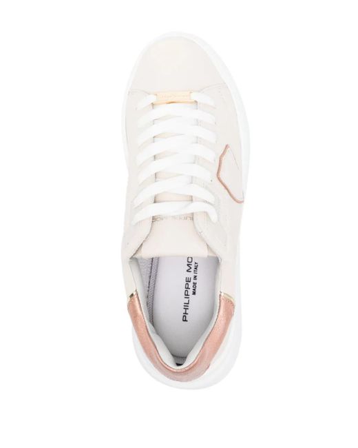 Philippe Model White Tres Temple Lace-Up Sneakers
