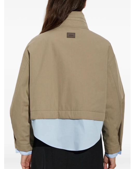 Moschino Natural High-Neck Cropped Jacket