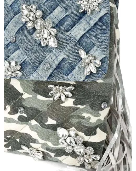 Kurt Geiger Gray Xxl Kensington Crystal-Embellished Shoulder Bag