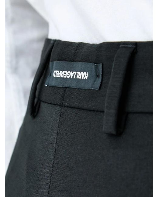 Karl Lagerfeld Black Pressed-Crease Belt-Loop Trousers for men