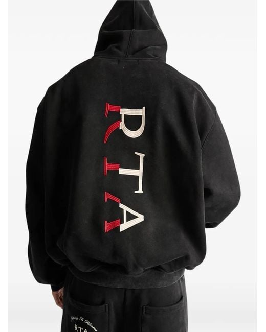 RTA Black Riko Zip-Up Hoodie for men