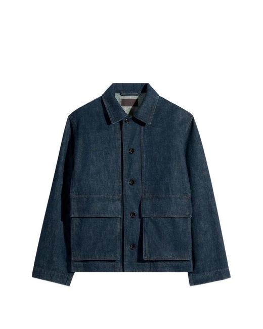 Lemaire Blue Buttoned-Up Denim Jacket