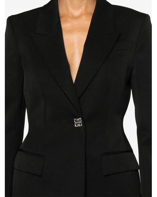 Givenchy Black 4G Liquid-Button Wool Blazer
