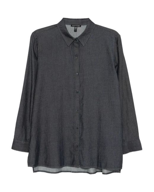 Camisa de algodón de manga larga Eileen Fisher de color Gray