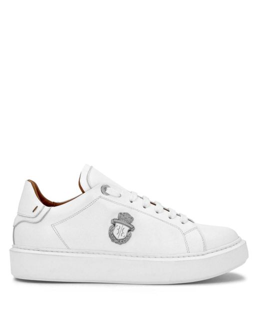 Sneakers con placca logo di Billionaire in White da Uomo