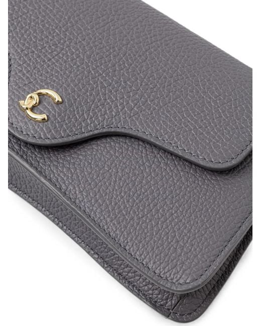 Coccinelle Gray Mini C-Me Grained Leather Shoulder Bag