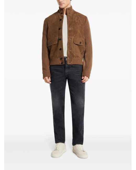 Tom Ford Brown Buttoned Panelled Jacket for men