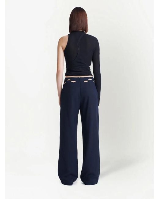 Dion Lee Blue Hinge-Seam Straight Trousers