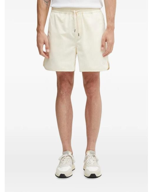 Filling Pieces White Resort Mesh-Knit Logo-Embroidered Shorts for men