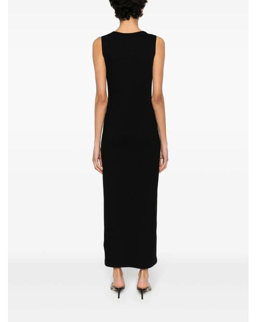 Magda Butrym Black Crochet-Detailed Cotton Maxi Dress