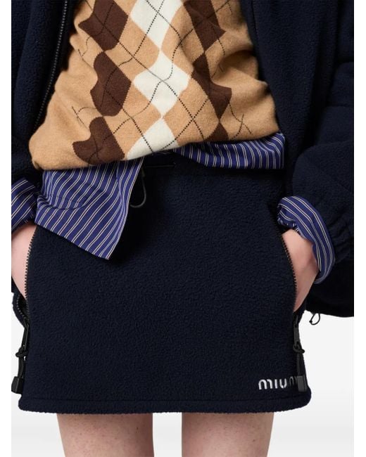 Miu Miu Blue Fleece Miniskirt