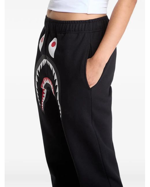A Bathing Ape Black Shark Track Pants for men