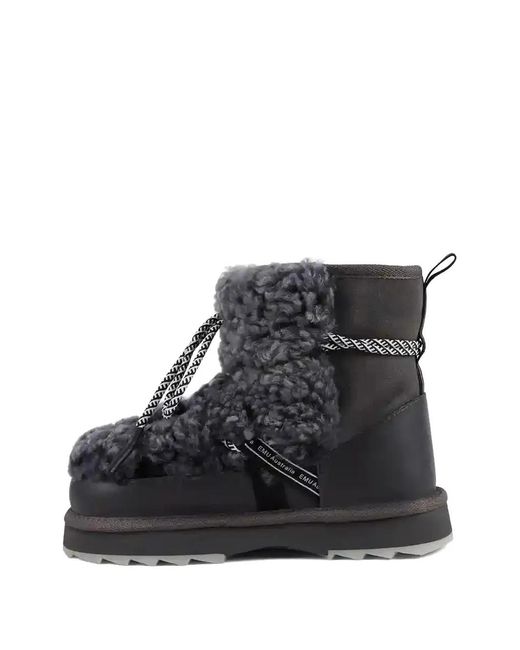 EMU Black Blurred Teddy-Texture Boots