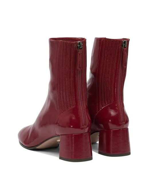 Aquazzura ブロックヒール レザーブーツ Red