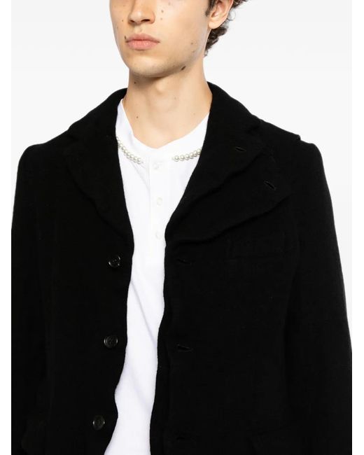 COMME DES GARÇON BLACK Black Layered Button-Fastening Blazer