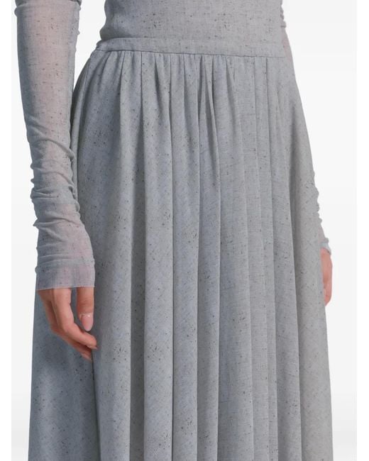 Alberta Ferretti Gray Pleated Skirt