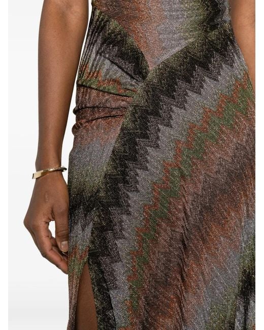 Missoni White Halter Patterned Maxi Dress