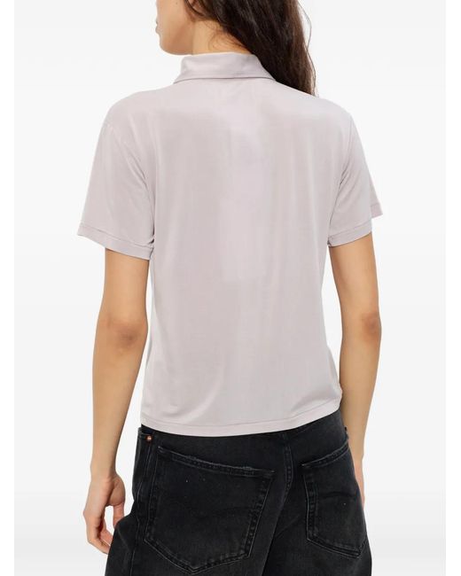 Maison Margiela Gray Buttoned Polo Top