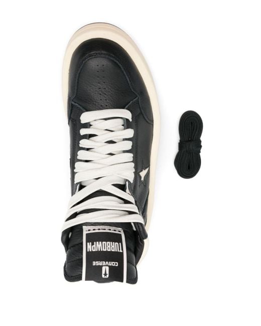 X Converse - Sneakers Turbowpn in pelle di Rick Owens in Black