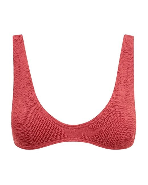 Bondeye Red Palm-Print Scout Bikini Top