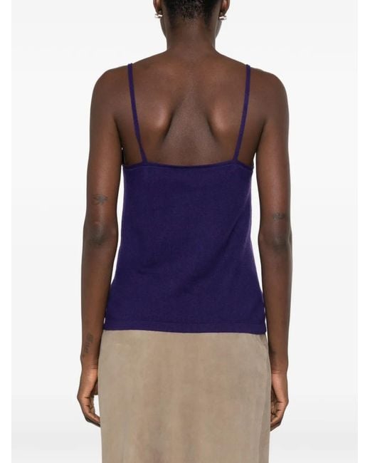 Bompard Blue Strappy V-Neck Tank Top