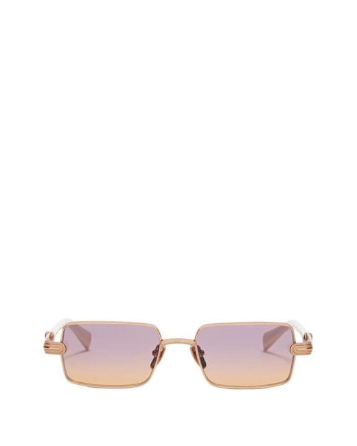 Balmain Pink Rectangle-Frame Sunglasses