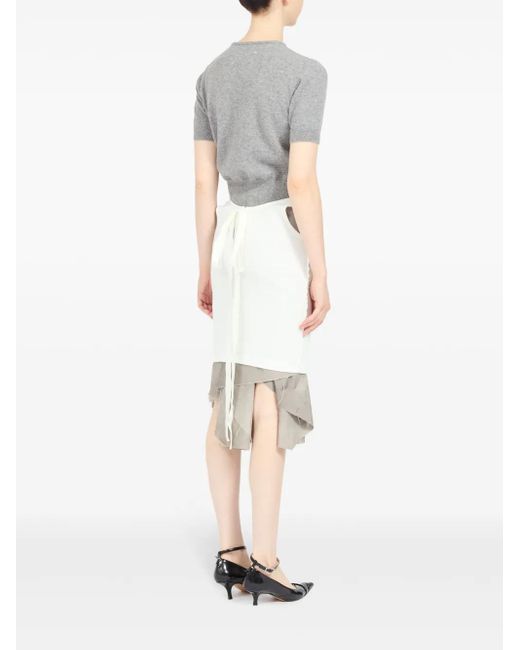 Maison Margiela White Layered Knee-Length Skirt