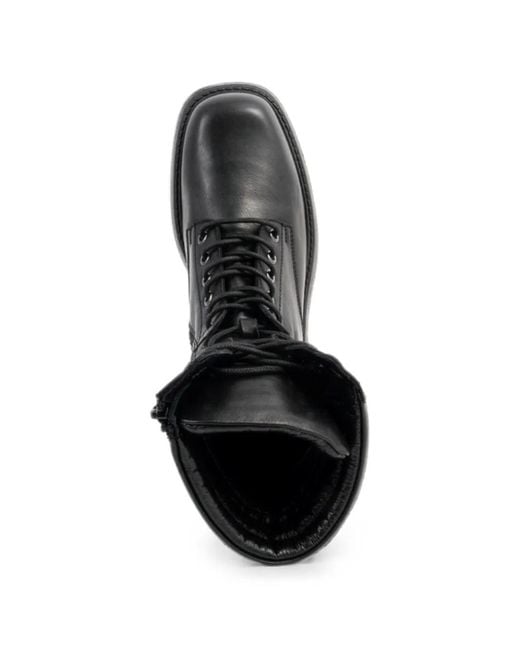 SERGIO MORETTI FIRENZE Black Padded-Collar Lace-Up Ankle Boots