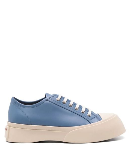 Marni Blue Pablo Lace-Up Leather Sneakers for men