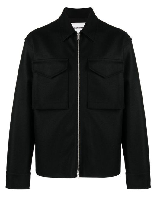 Jil Sander Black Zip-fastening Wool Jacket for men